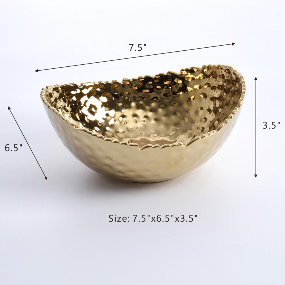 Pampa Bay 7.5&quot; Medium Oval Bowl in Gold, , large
