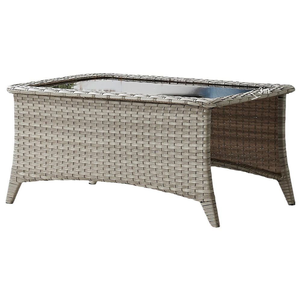 Sunwell Garden Outdoor Coffee Table in Grayish White, , large