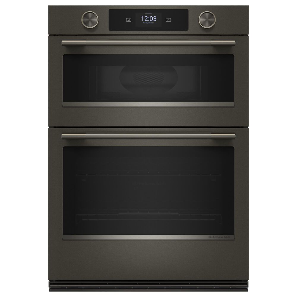 KitchenAid 2-Piece Kitchen Package with Black Ore 30" Smart Combination Wall Oven and Black 30" Electric Cooktop, , large