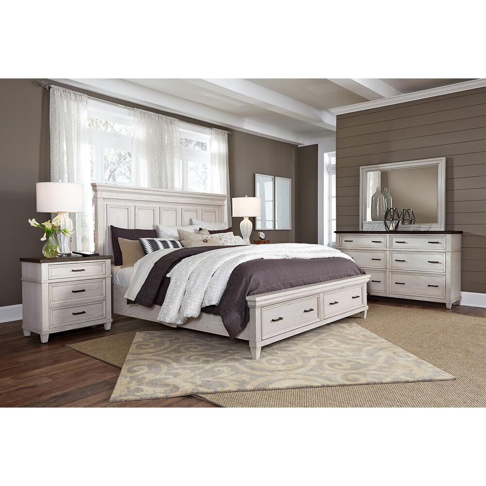 Riva Ridge Caraway 5 Drawer Chest in Aged Ivory with Clothing Rod, , large