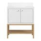 37B Isadore 30" Single Bathroom Vanity Cabinet in Bright White and White Composite Stone Top and Backsplash, , large