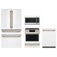 Cafe 4pc Kitchen Package with Refrigerator, Range, Microwave, and Dishwasher in White, , large