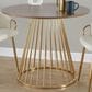 LumiSource Canary Contemporary Dining Table in Gold Metal and Walnut Wood by LumiSource, , large