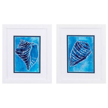 Propac Cerulean Shells A Wall Art in Blue (Set of 2), , large