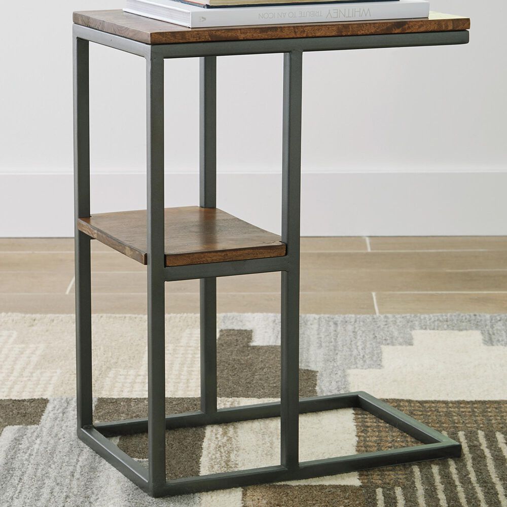 Ashley Forestmin Accent Table in Natural and Black, , large