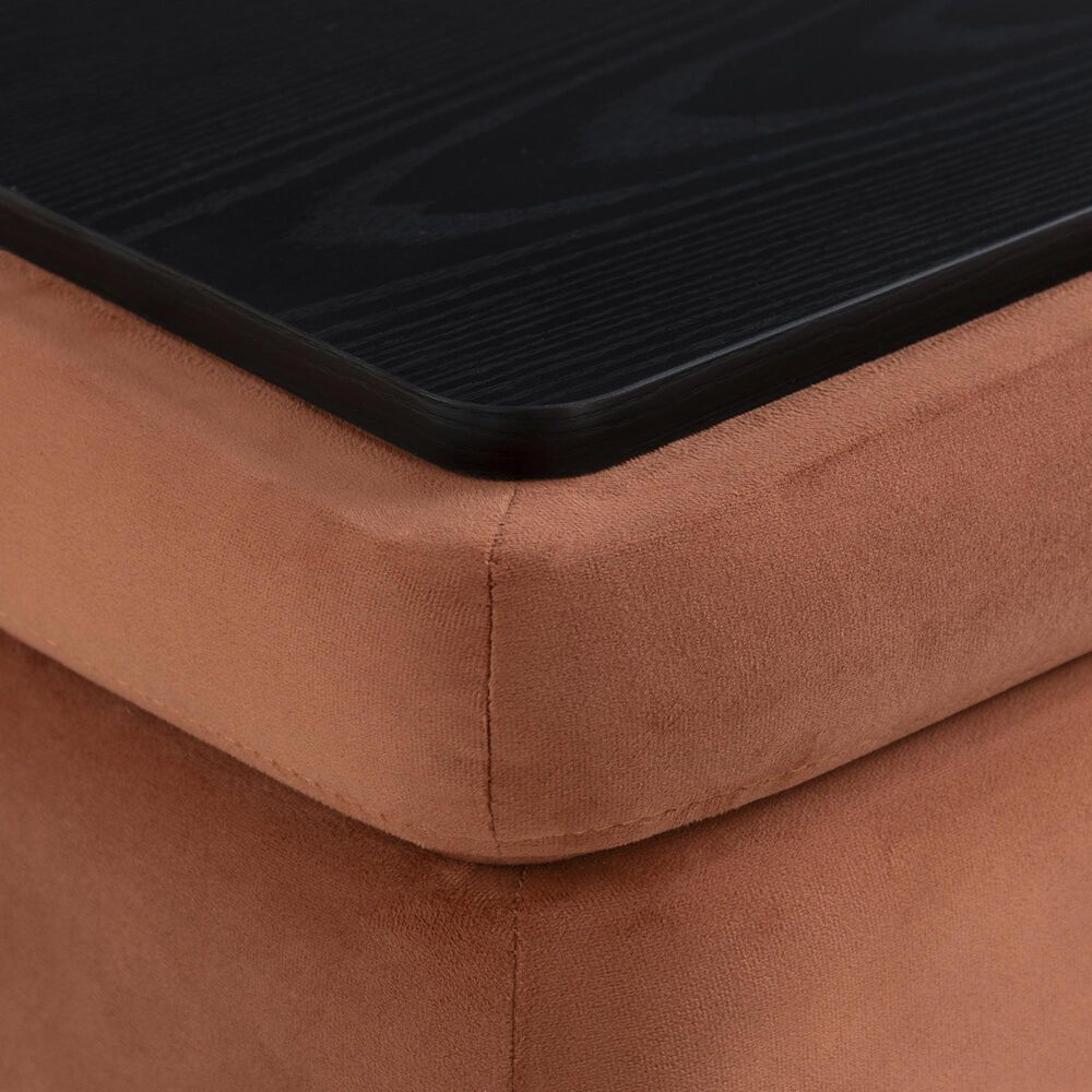 Lifestyle Solutions Kona Small Storage Ottoman in Rust, , large