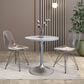 Leisuremod LeisureMod Verve Collection 27 Round Dining Table, Brushed Gold Base with Laminated White Marbleized Top, , large
