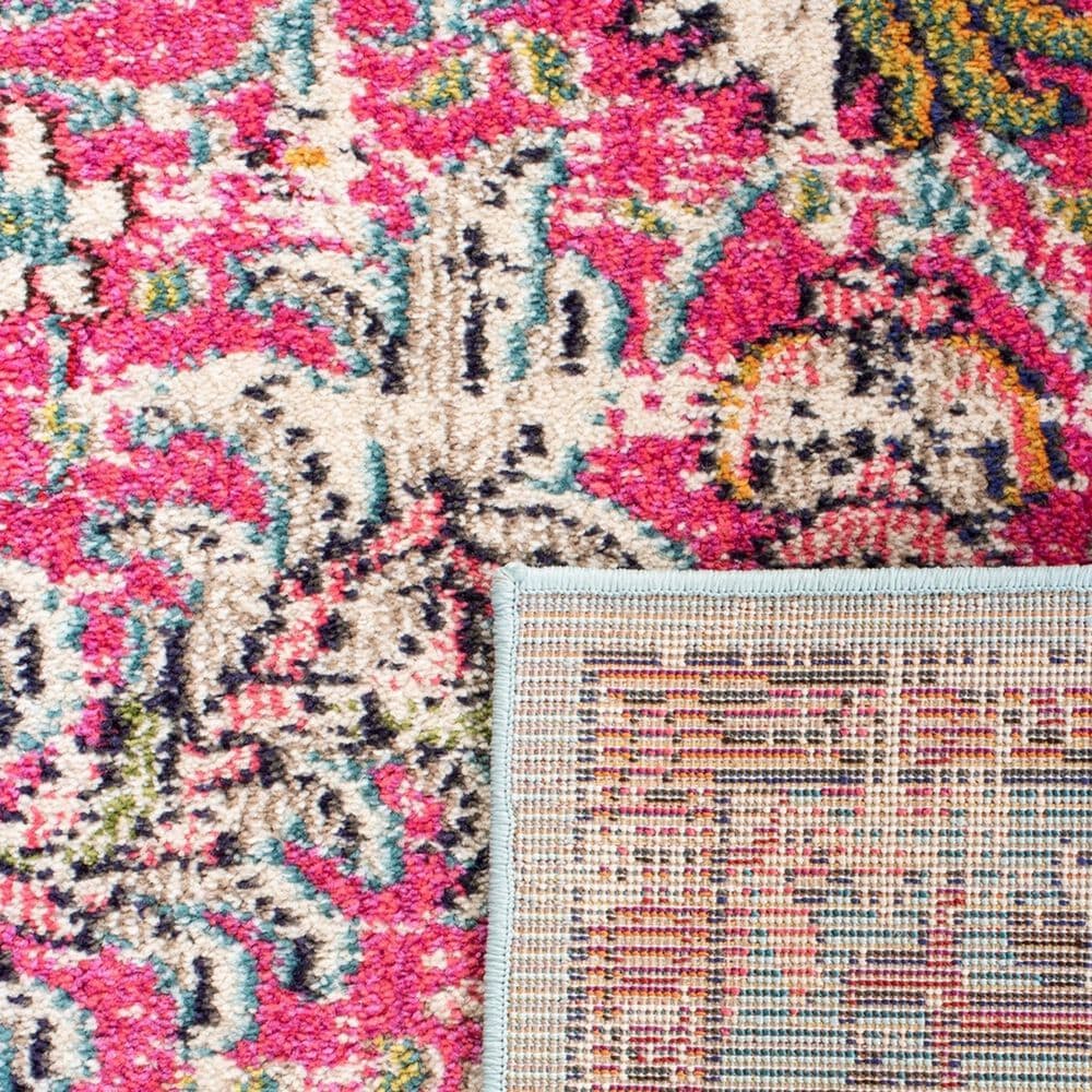 Safavieh Madison MAD447R 5&#39; Square Fuchsia and Teal Area Rug, , large