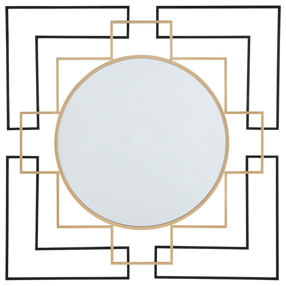 Ashley Oceanal Accent Wall Mirror in Black and Gold, , large