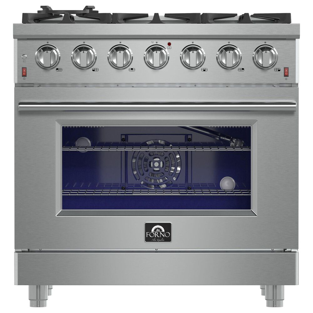 Forno Massimo 36" Freestanding Gas Range in Stainless Steel, , large