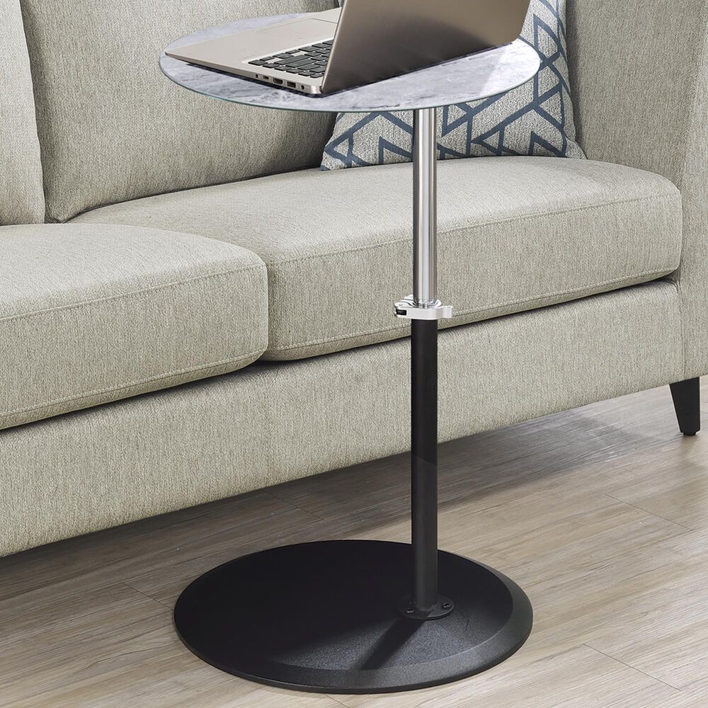 HOMLUX 15.5" End Table with Adjustable Height in Gray, , large
