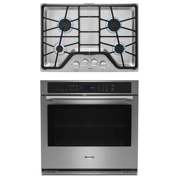 Maytag 2-Piece Kitchen Package with 30" Built-In Single Wall Oven and Gas Cooktop in Stainless Steel, , large