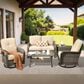 HOMLUX 6-Piece Patio Conversation Set in Beige, , large
