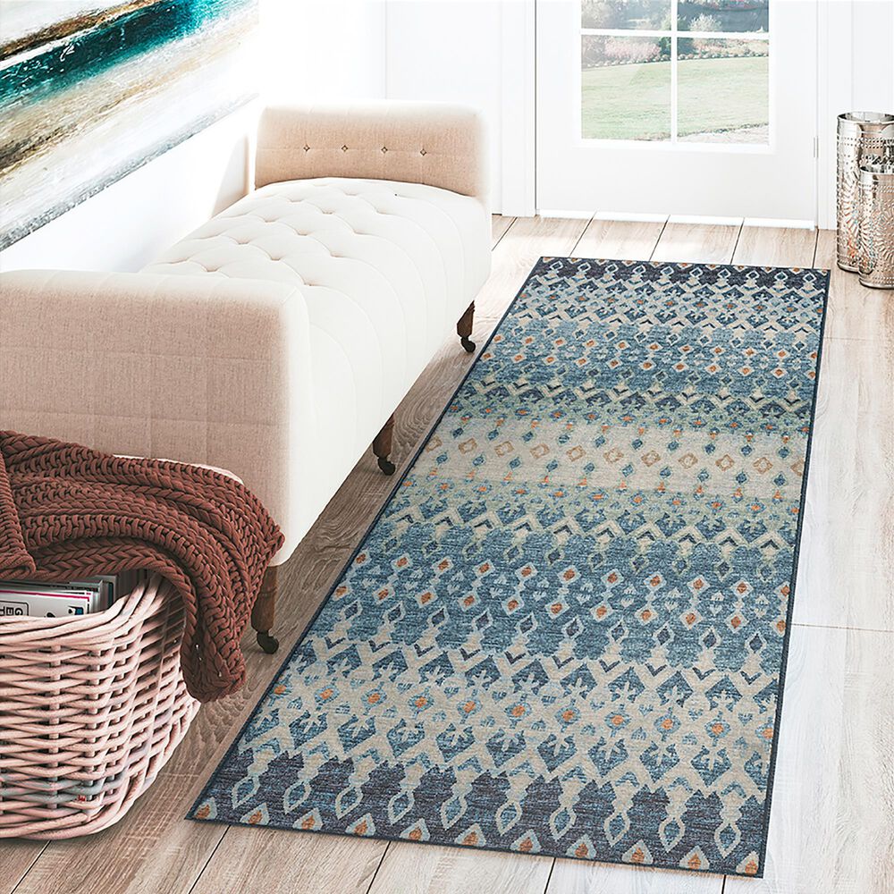 Dalyn Rug Company Brisbane 2&#39;3&quot; x 7&#39;6&quot; Indigo Runner, , large