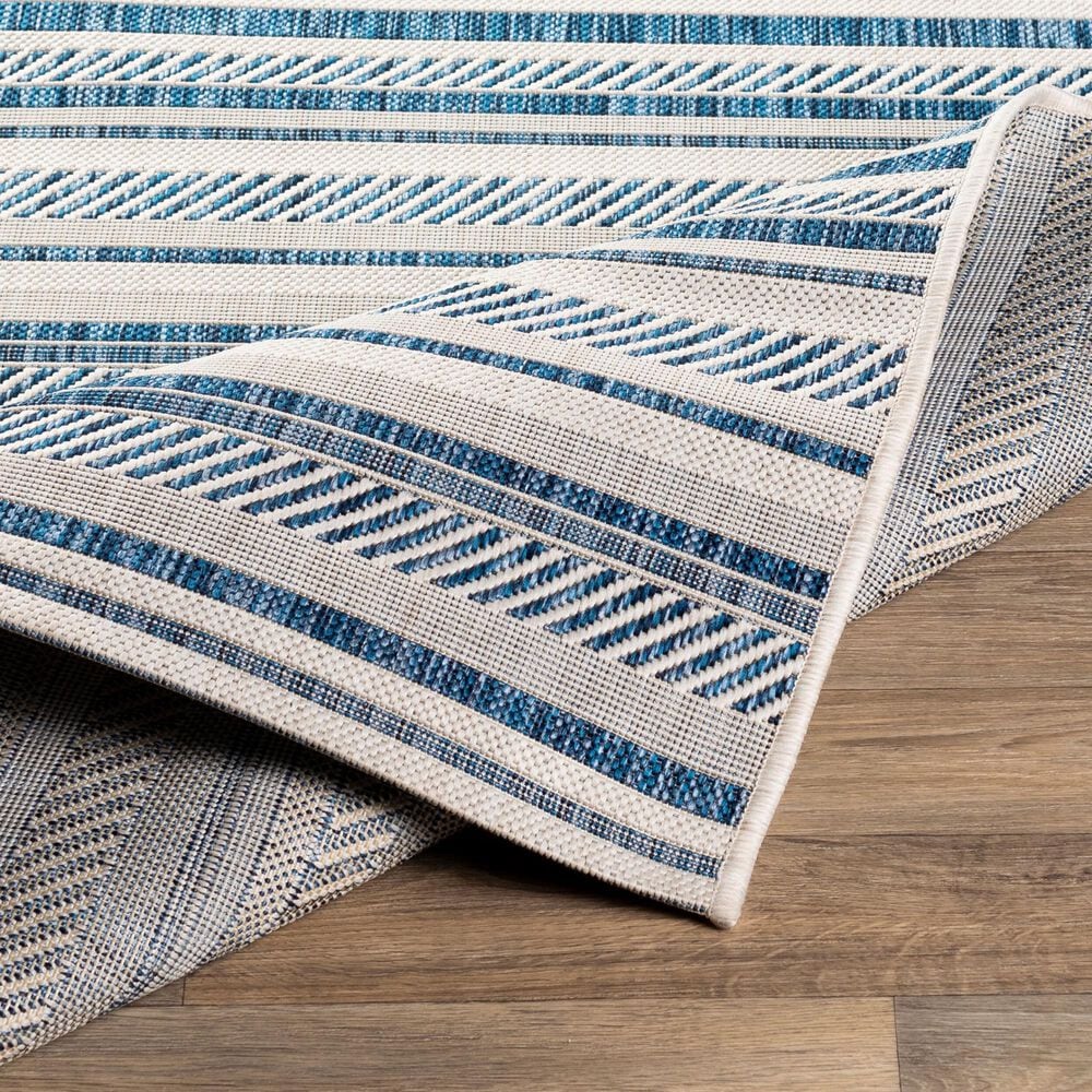 Surya Eagean EAG-2337 Navy, Light Blue, Blue and White 7&#39;10&quot; Square Indoor/Outdoor Area Rug, , large