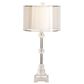 Maple and Jade 30" Metal Stacked Crystal Table Lamp with Dual Shades in Silver and Clear, , large