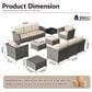 HOMLUX 12-Piece Patio Conversation Set in Coarse Beige, , large