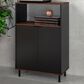 Dayton Mosholu 3-Shelf Accent Cabinet in Black/Nut Brown, , large