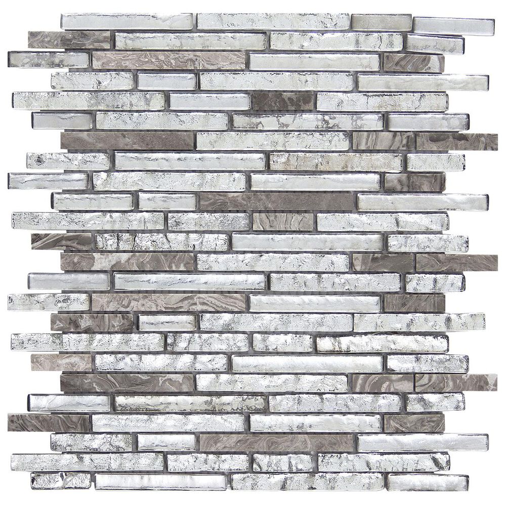 Emser Vista Backdrop 12" x 12" Linear Glass and Stone Mosaic Sheet, , large