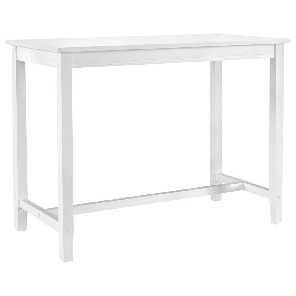 Linon Home Decor Claridge Counter Height Pub Table in Bright White - Table Only, , large