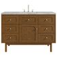 James Martin Laurent 48" Single Bathroom Vanity in Honey Oak with 3 cm Victorian Silver Silestone Top and Rectangular Sink, , large