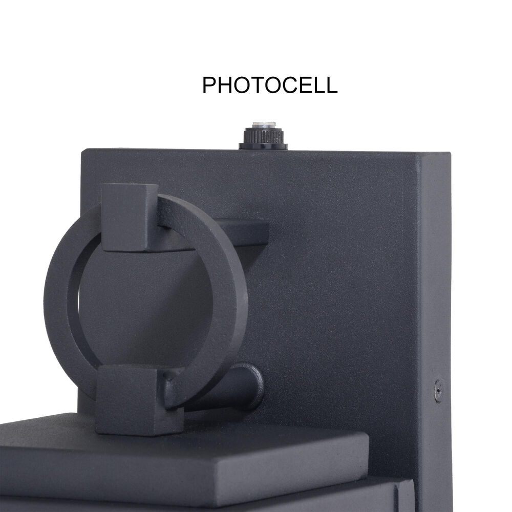 Vaxcel Hubbard 15.25" 1-Light Outdoor Wall Sconce in Textured Black, , large