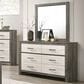 Crown Mark Rhett 6-Drawer Dresser and Mirror in Gray and White, , large