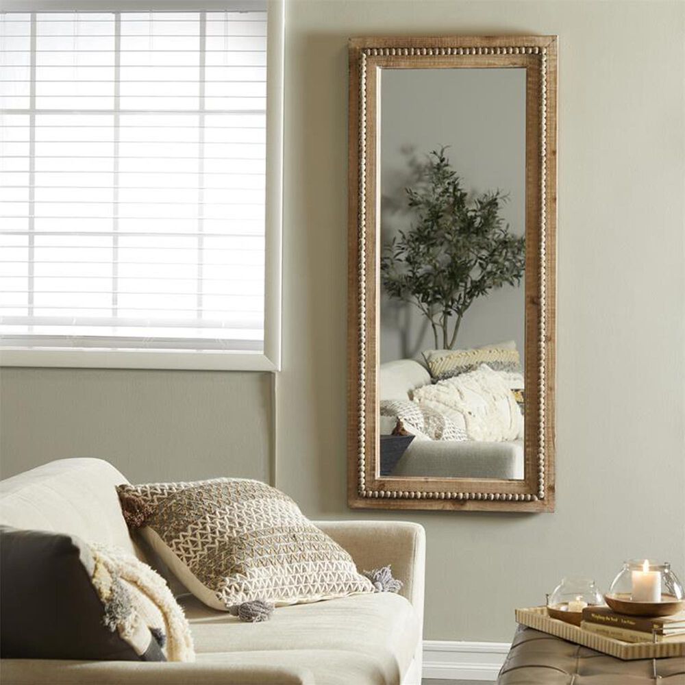 Maple and Jade Full Length Wall Mirror in Brown, , large