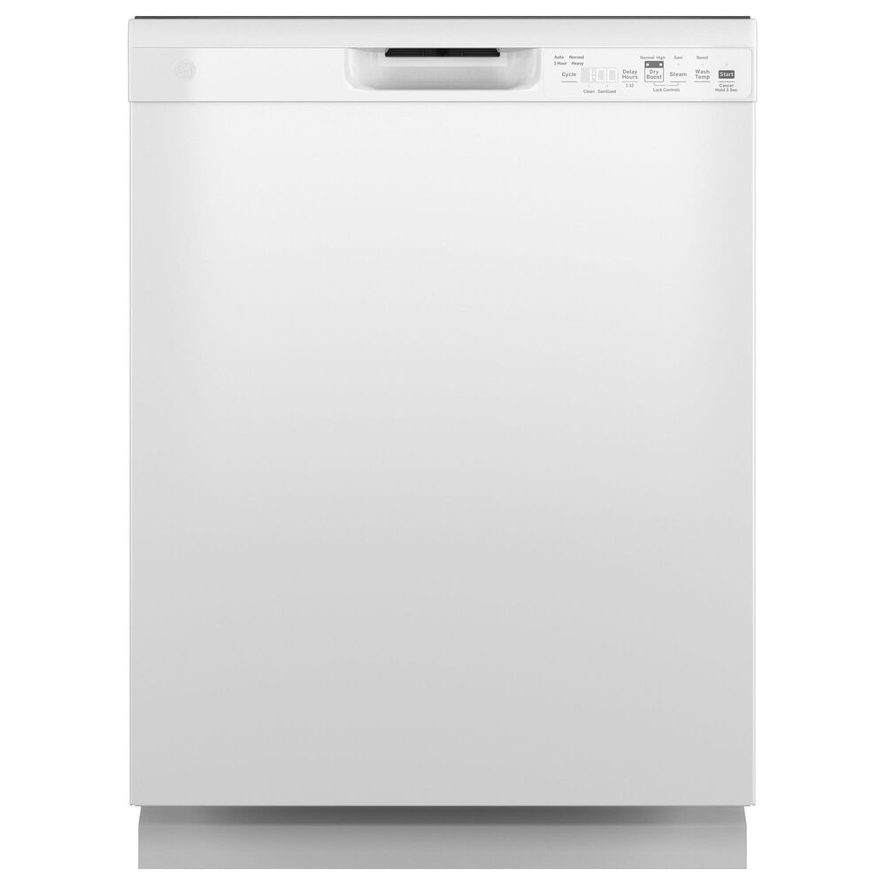 GE Appliances 24" Built-In Integrated Handle Dishwasher with Front Control and 52 dBA in White, , large
