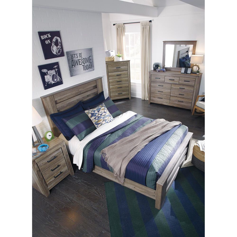Ashley Zelen 2 Drawer Nightstand in Warm Gray, , large