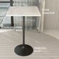 Leisuremod LeisureMod Verve Collection Modern Bar Height Table Black Base with 27 Square Marbleized White Laminated  Top, , large
