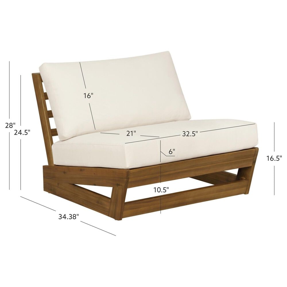 Linon Home Decor Silbury Patio Armless Chair in Jet Black, , large