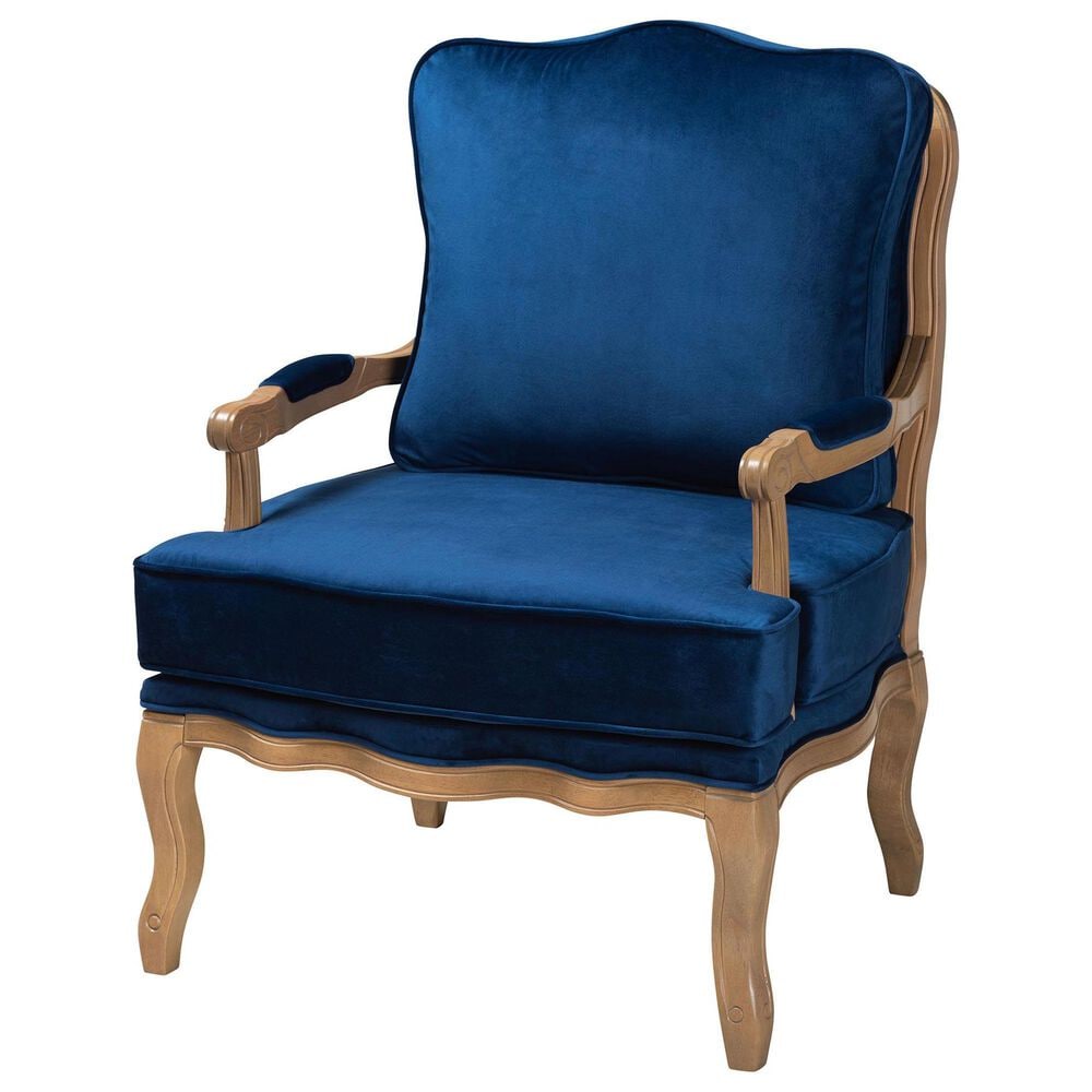 Baxton Studio Jules Accent Chair in Navy Blue, , large