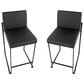 Lumisource Fuji Stackable Counter Stool with Black Faux Leather Cushion in Black (Set of 2), , large