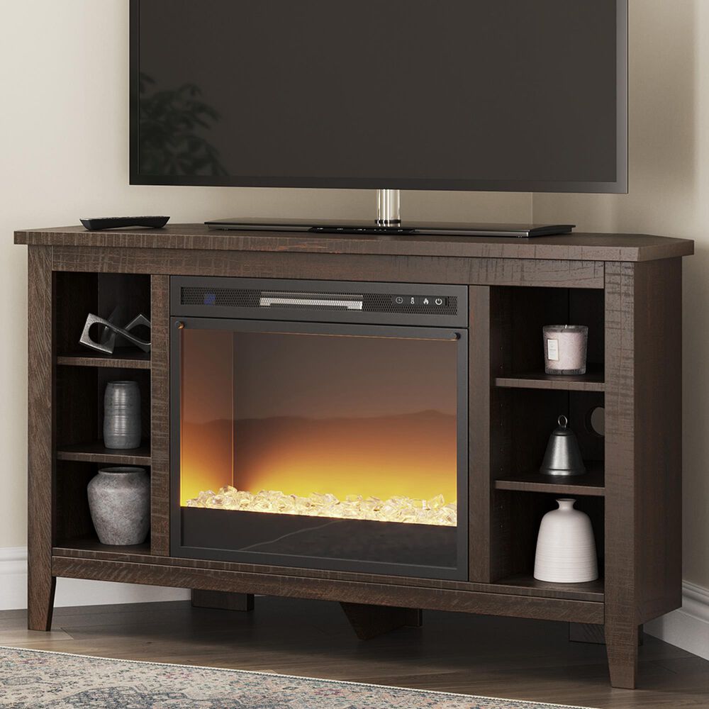 Signature Design by Ashley Camiburg 48" TV Stand with Electric Fireplace Insert in Warm Brown NFM