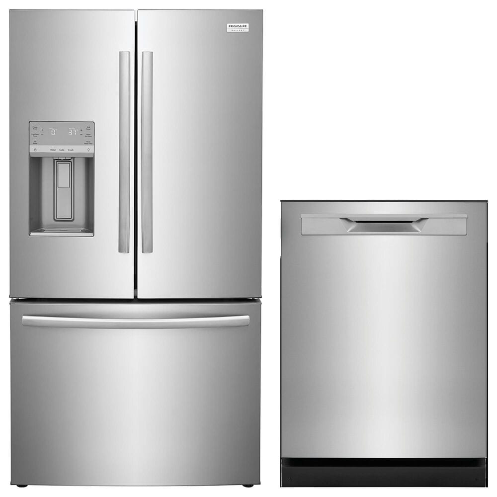 Frigidaire Gallery 2-Piece Kitchen Package with Standard-Depth French Door Refrigerator and 24" Recessed Handle Dishwasher in Stainless Steel, , large