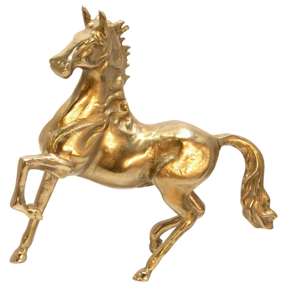 Sagebrook Home 16" Horse Figurine in Gold, , large