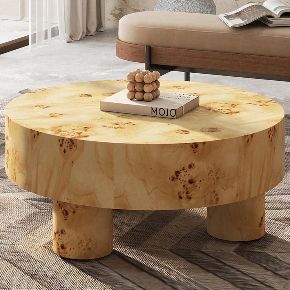Jennifer Taylor Home Nebula 35.5" Coffee Table in Warm Natural Brown, , large