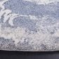 Safavieh Cyrus Shag 6"7" Round Ivory and Blue Area Rug, , large