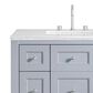 James Martin Vanities Breckenridge 36" Single Bathroom Vanity in Serenity Blue with 3 cm Arctic Fall Solid Surface Top and Rectangular Sink, , large