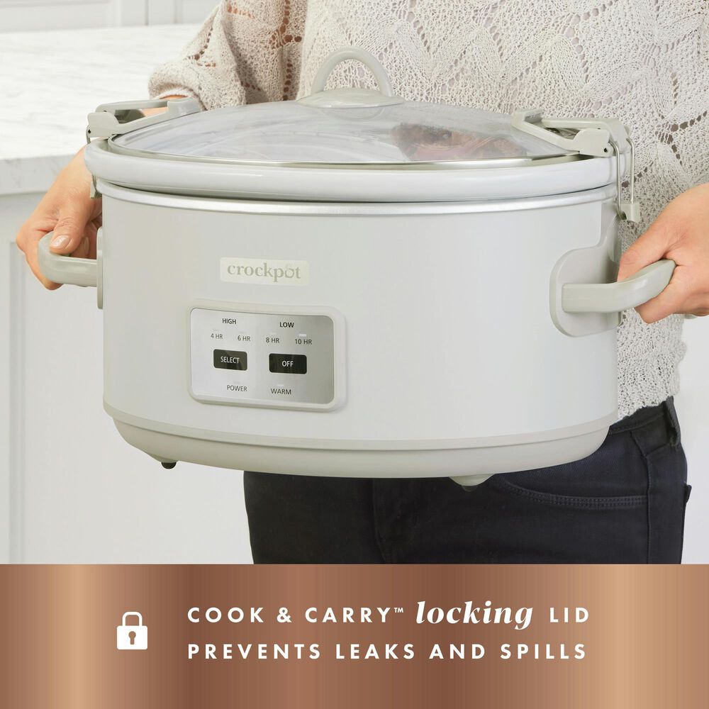 Crock-Pot 7-Quart Cook and Carry Slow Cooker in Mushroom, , large