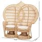 Baxton Studio Nerita Two-Seater Peacock Chair in White, , large