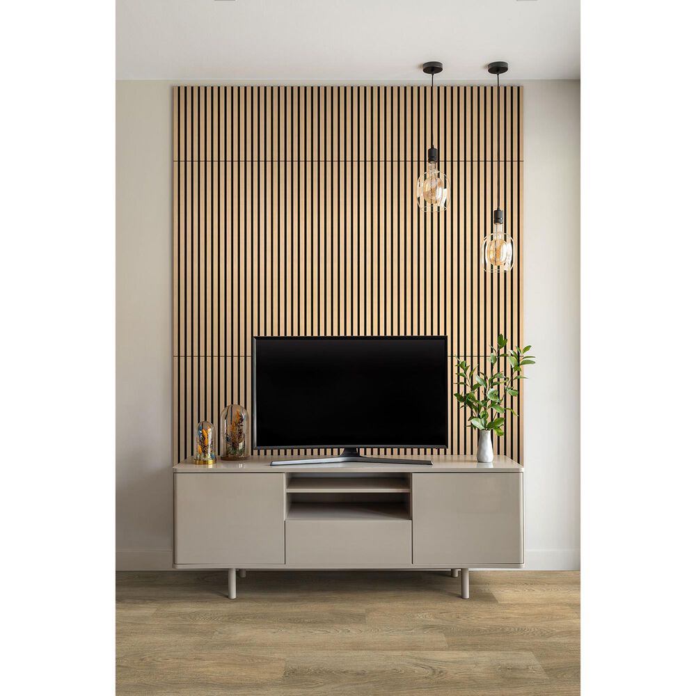 MS International Acoustic Wood Slat Almond 24" x 48" Wall Panels, , large