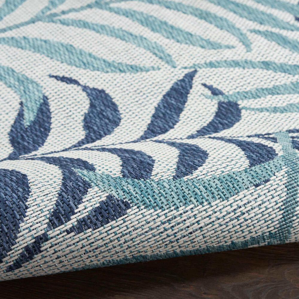 Nourison Garden Oasis Nature Blue 6&#39; x 9&#39; Indoor/Outdoor Area Rug, , large
