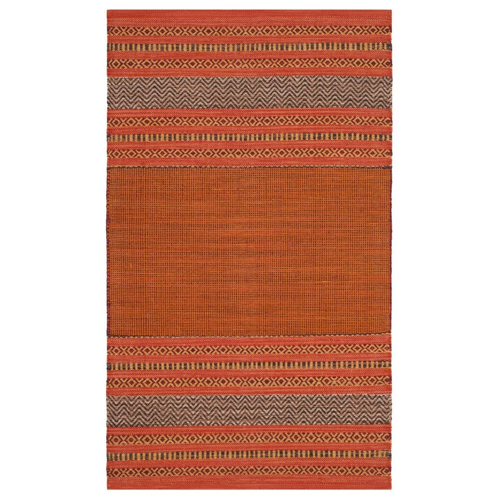 Safavieh Montauk MTK214B 3" x 5" Orange and Red Area Rug, , large