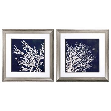 Propac Coastal Coral Wall Art in Blue (Set of 2), , large