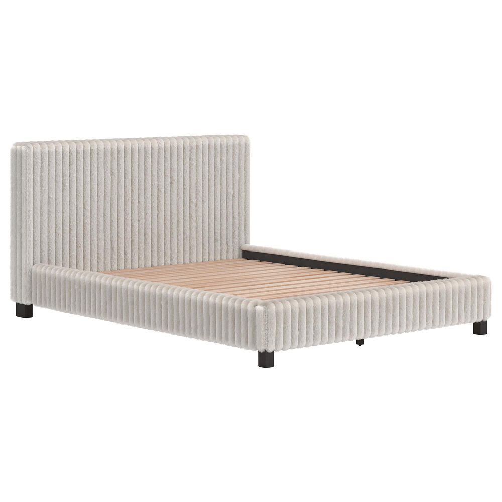 Ashley Zuraleus 3-Piece Queen Upholstered Platform Bedroom Set in Matte White, , large