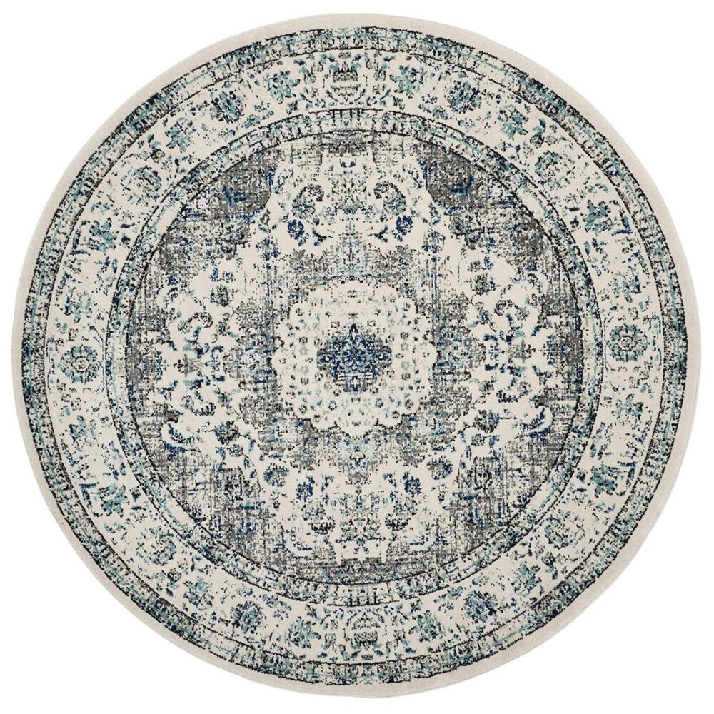 Safavieh Evoke EVK220D-5R 5&#39;1&quot; Round Grey/Ivory Area Rug, , large