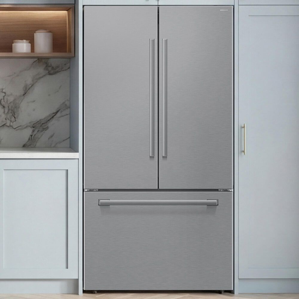 Samsung Bespoke AI 25 Cu. Ft. French Door Refrigerator with Zero Clearance Fit and In-Door Tall Water Dispenser in Fingerprint Resistant Stainless Steel, , large