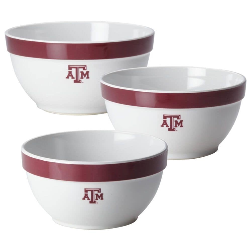 Texas A&M University 3-Piece Mixing Bowls in White, , large